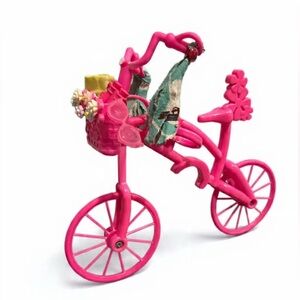 Adorable Pink Barbie Doll Custom Toy Bicycle w/ binoculars sunglasses earphones